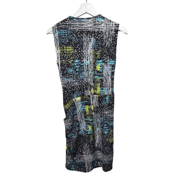 BCBGMAXAZRIA Abstract Print Ruched Sheath Dress XS - Picture 9 of 14